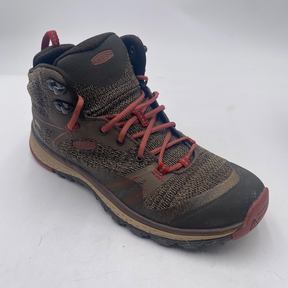 KEEN Terradora Waterproof Mid Hiking Boots Womens 8 Brown Red Trail 1017687